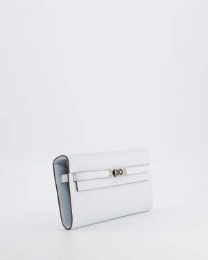 Hermès Kelly To Go Bag in Bleu Brume Chèvre Mysore Leather with Palladium Hardware