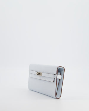 Hermès Kelly To Go Bag in Bleu Brume Chèvre Mysore Leather with Palladium Hardware