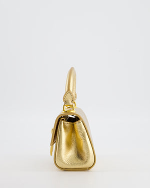Schiaparelli Micro Secret Bag in Gold Calfskin Leather with Gold Hardware