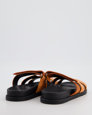 Hermès Burnt Orange Suede Chypre Sandals Size EU 37.5