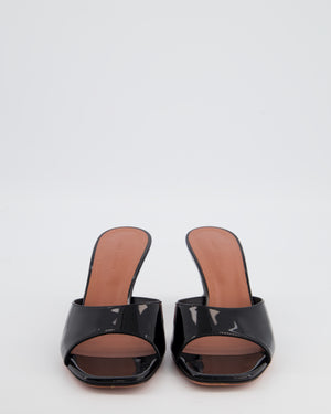 Amina Muaddi Black Patent Leather Lupita Mules Size EU 38