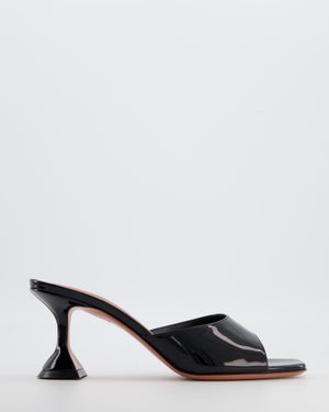 Amina Muaddi Black Patent Leather Lupita Mules Size EU 38