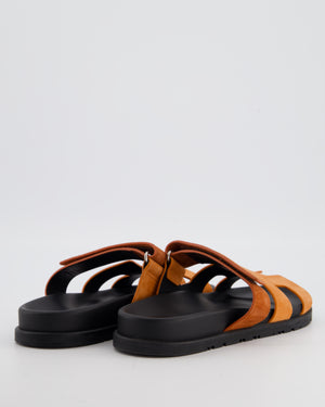 Hermès Orange Duo Tone Suede Chypre Sandals Size EU 39