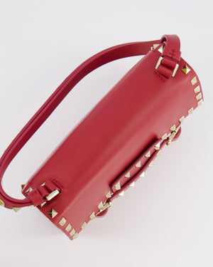 Valentino Red Leather Rockstud Buckled Bag with Gold Hardware RRP £1,390