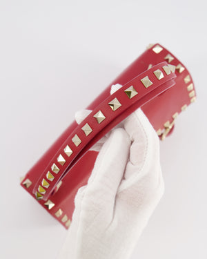 Valentino Red Leather Rockstud Buckled Bag with Gold Hardware RRP £1,390