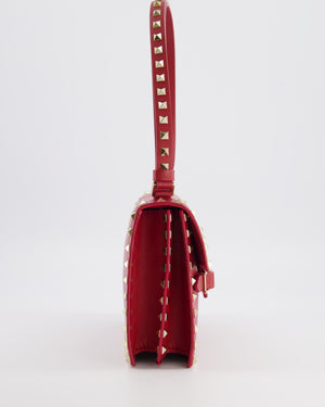 Valentino Red Leather Rockstud Buckled Bag with Gold Hardware RRP £1,390