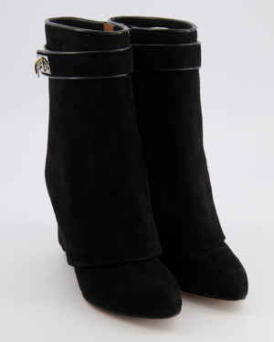 Givenchy Black Suede Mid-Calf Shark Lock Boots Size EU 37 RRP £1,590
