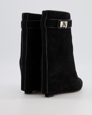 Givenchy Black Suede Mid-Calf Shark Lock Boots Size EU 37 RRP £1,590