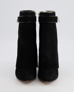 Givenchy Black Suede Mid-Calf Shark Lock Boots Size EU 37 RRP £1,590