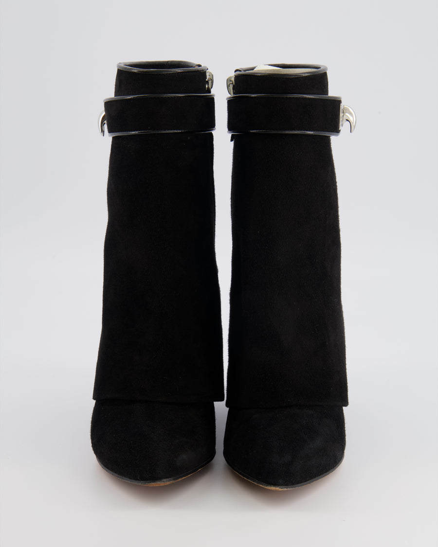 Givenchy Black Suede Mid-Calf Shark Lock Boots Size EU 37 RRP £1,590