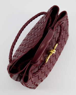 Bottega Veneta Small Andiamo Bag in Barolo Intrecciato Leather with Gold Hardware RRP £3,460