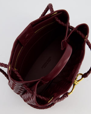 Bottega Veneta Small Andiamo Bag in Barolo Intrecciato Leather with Gold Hardware RRP £3,460