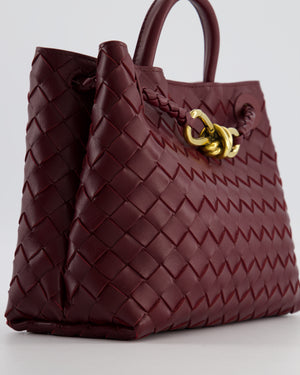 Bottega Veneta Small Andiamo Bag in Barolo Intrecciato Leather with Gold Hardware RRP £3,460