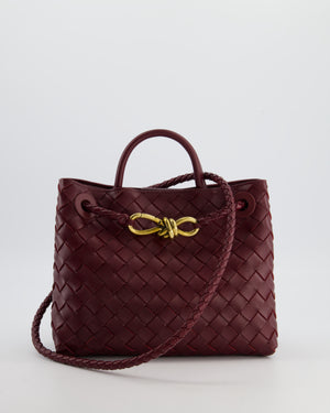 Bottega Veneta Small Andiamo Bag in Barolo Intrecciato Leather with Gold Hardware RRP £3,460