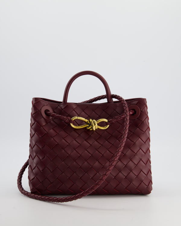 Bottega Veneta Small Andiamo Bag in Barolo Intrecciato Leather with Gold Hardware RRP £3,460