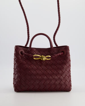 Bottega Veneta Small Andiamo Bag in Barolo Intrecciato Leather with Gold Hardware RRP £3,460