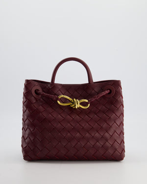 Bottega Veneta Small Andiamo Bag in Barolo Intrecciato Leather with Gold Hardware RRP £3,460