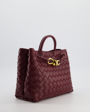 Bottega Veneta Small Andiamo Bag in Barolo Intrecciato Leather with Gold Hardware RRP £3,460