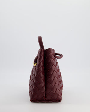 Bottega Veneta Small Andiamo Bag in Barolo Intrecciato Leather with Gold Hardware RRP £3,460