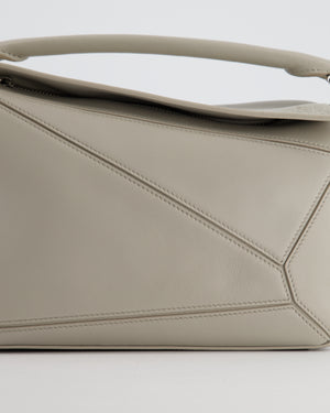 *NEW MODEL* Loewe Grey Small Featherlight Puzzle Bag in Nappa Lambskin Leather with Silver Hardware & Charm RRP £3,250