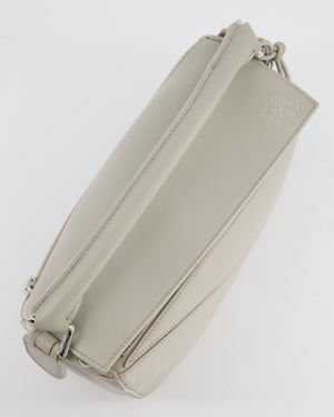 *NEW MODEL* Loewe Grey Small Featherlight Puzzle Bag in Nappa Lambskin Leather with Silver Hardware & Charm RRP £3,250