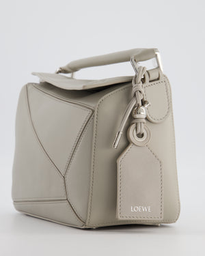 *NEW MODEL* Loewe Grey Small Featherlight Puzzle Bag in Nappa Lambskin Leather with Silver Hardware & Charm RRP £3,250