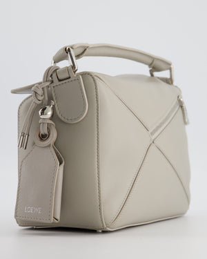 *NEW MODEL* Loewe Grey Small Featherlight Puzzle Bag in Nappa Lambskin Leather with Silver Hardware & Charm RRP £3,250