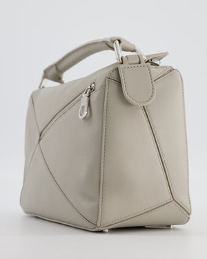 *NEW MODEL* Loewe Grey Small Featherlight Puzzle Bag in Nappa Lambskin Leather with Silver Hardware & Charm RRP £3,250