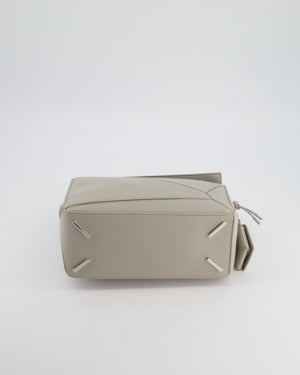 *NEW MODEL* Loewe Grey Small Featherlight Puzzle Bag in Nappa Lambskin Leather with Silver Hardware & Charm RRP £3,250