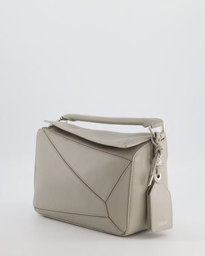 *NEW MODEL* Loewe Grey Small Featherlight Puzzle Bag in Nappa Lambskin Leather with Silver Hardware & Charm RRP £3,250