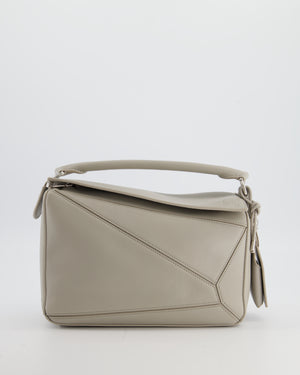 *NEW MODEL* Loewe Grey Small Featherlight Puzzle Bag in Nappa Lambskin Leather with Silver Hardware & Charm RRP £3,250
