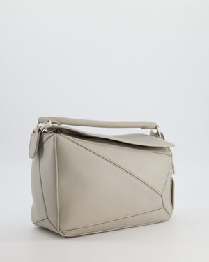*NEW MODEL* Loewe Grey Small Featherlight Puzzle Bag in Nappa Lambskin Leather with Silver Hardware & Charm RRP £3,250