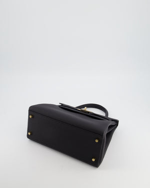 *RARE* Hermès Kelly 28 Retourne Bag in Noir Togo Leather with Permabrass Hardware