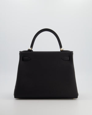 *RARE* Hermès Kelly 28 Retourne Bag in Noir Togo Leather with Permabrass Hardware