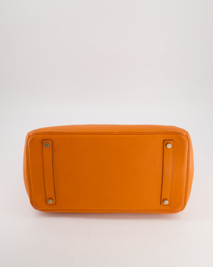 Hermès Birkin 35 Retourne Bag in Orange Taurillon Clemence Leather with Gold Hardware