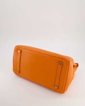 Hermès Birkin 35 Retourne Bag in Orange Taurillon Clemence Leather with Gold Hardware