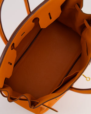 Hermès Birkin 35 Retourne Bag in Orange Taurillon Clemence Leather with Gold Hardware