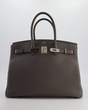 Hermès Birkin 35 Retourne Bag in Gris Etain Togo Leather with Palladium Hardware