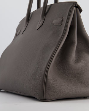 Hermès Birkin 35 Retourne Bag in Gris Etain Togo Leather with Palladium Hardware