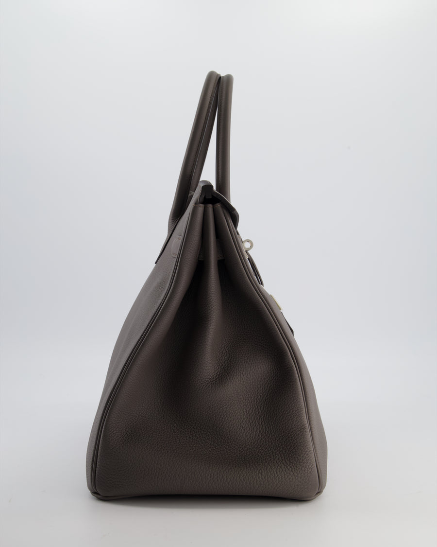 Hermès Birkin 35 Retourne Bag in Gris Etain Togo Leather with Palladium Hardware