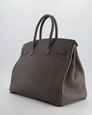 Hermès Birkin 35 Retourne Bag in Gris Etain Togo Leather with Palladium Hardware
