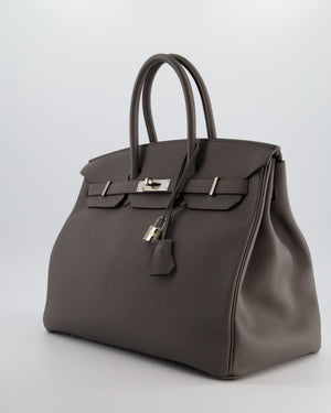 Hermès Birkin 35 Retourne Bag in Gris Etain Togo Leather with Palladium Hardware