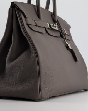 Hermès Birkin 35 Retourne Bag in Gris Etain Togo Leather with Palladium Hardware