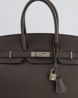 Hermès Birkin 35 Retourne Bag in Gris Etain Togo Leather with Palladium Hardware