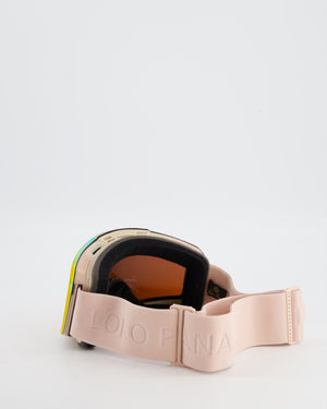 Loro Piana Black and Pink Ski Goggles with Logo Strap
