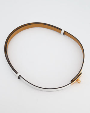 Hermès Kelly 18 Belt in Blanc Epsom Leather with Rose Gold Hardware RRP £990