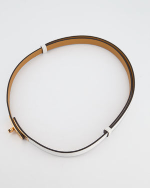Hermès Kelly 18 Belt in Blanc Epsom Leather with Rose Gold Hardware RRP £990