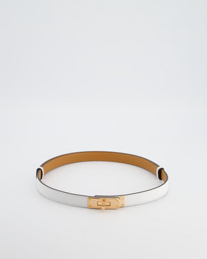 Hermès Kelly 18 Belt in Blanc Epsom Leather with Rose Gold Hardware RRP £990