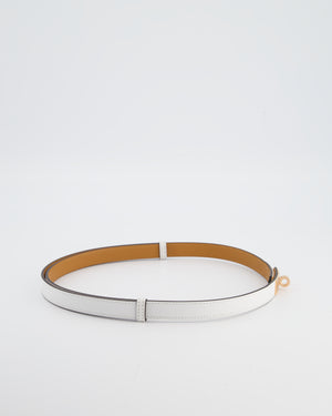 Hermès Kelly 18 Belt in Blanc Epsom Leather with Rose Gold Hardware RRP £990