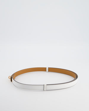 Hermès Kelly 18 Belt in Blanc Epsom Leather with Rose Gold Hardware RRP £990